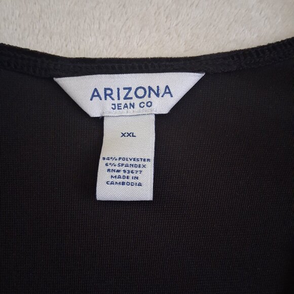 Arizona Jean Co Junior's XXL/Women's Large Black Velvet Faux Wrap Top - Picture 3 of 9